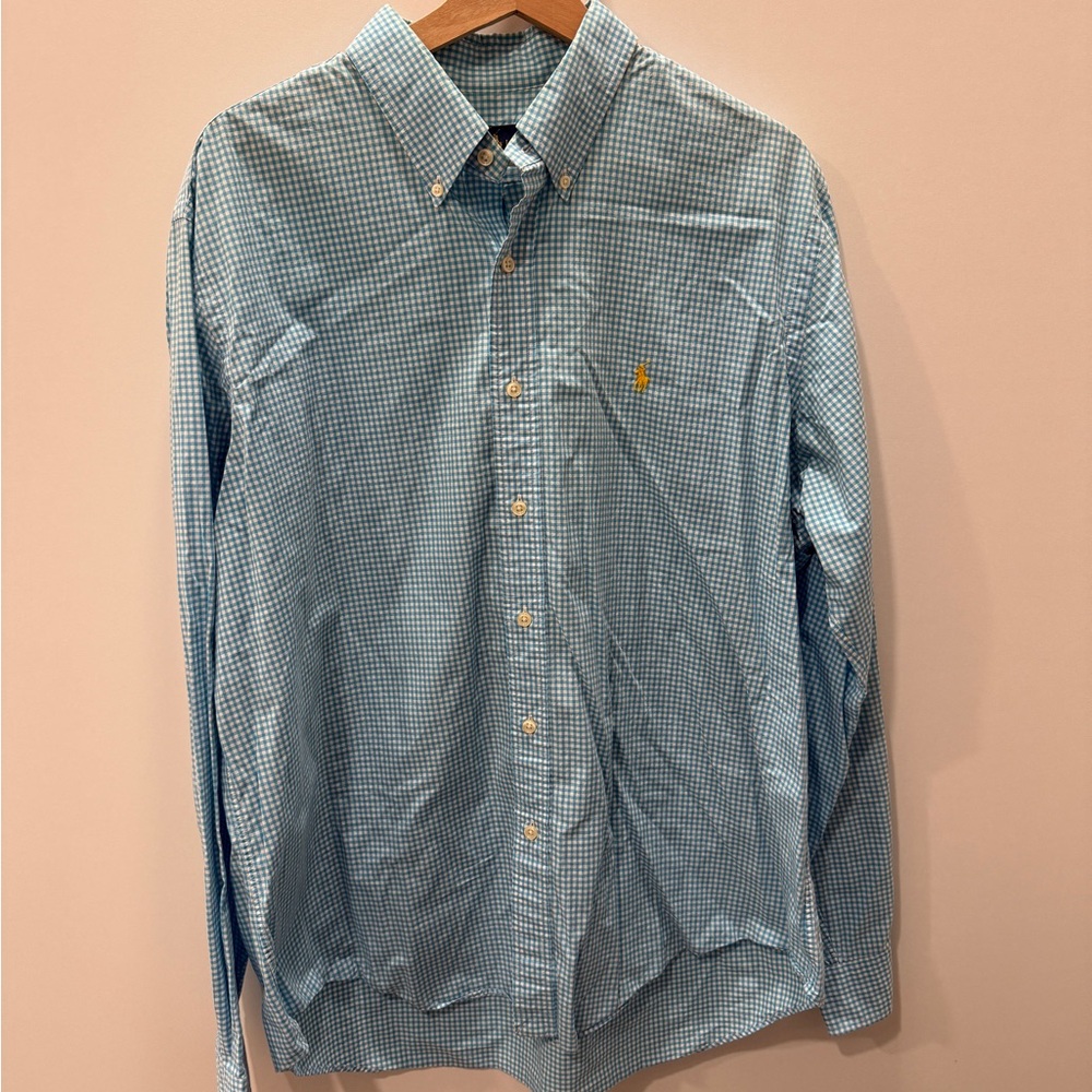 Polo Ralph Lauren Light Blue Gingham Poplin Shirt